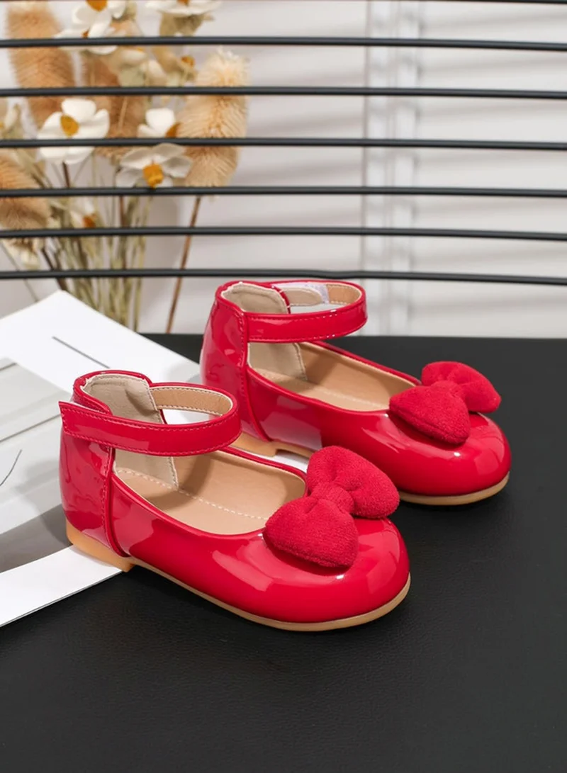 Take Two Girls Red Bow Decoration Shoes